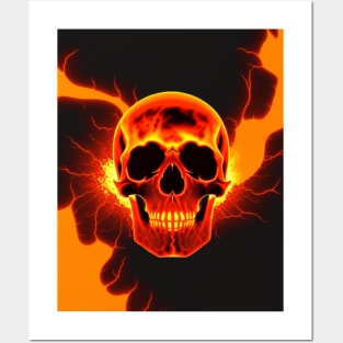 skull with lava Posters and Art